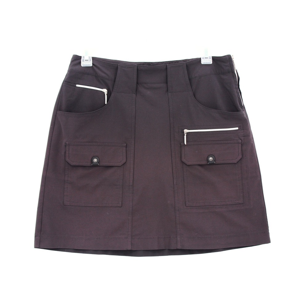 Jamie Sadock Women Cargo Golf Skort Skirt Size 6 Black Side Zip Stretch Utility